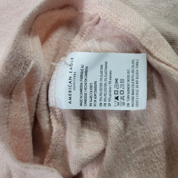 American Eagle Pink Super Soft V-Neck Longsleeve Women's Top | Size M - Picture 3 of 7